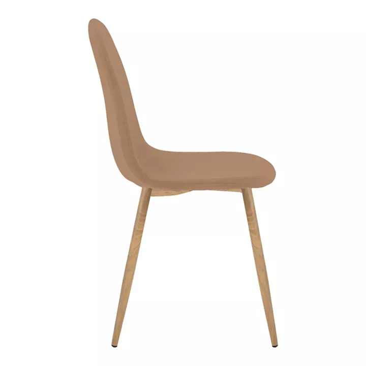Chair Bella pakoworld tan fabric with natural color metal leg 44x55x85cm