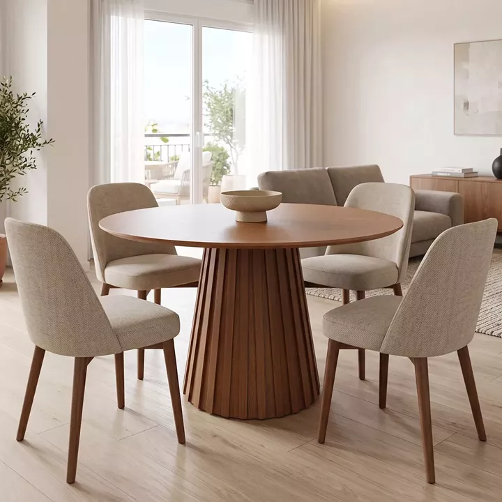 Dining table Franzel pakoworld mdf walnut D120x75cm