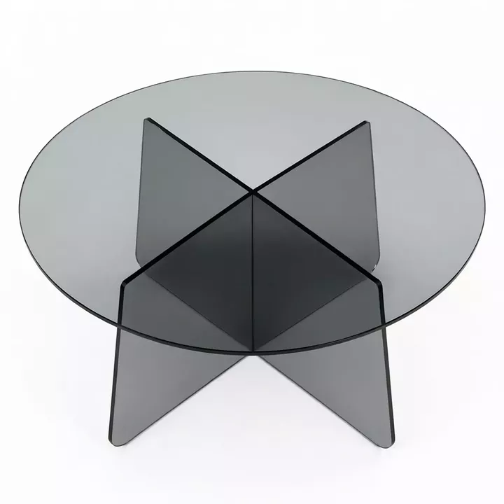 Coffee table Cleary pakoworld tempered anthracite 8mm glass D70x45cm