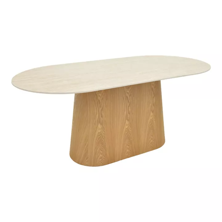 Dining table Karlino pakoworld sintered stone in travertine look-mdf natural color 180x90x76cm