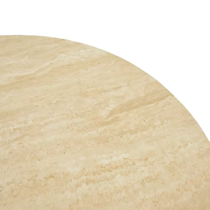 Dining table Franzel pakoworld sintered stone in travertine look-mdf walnut D120x75cm