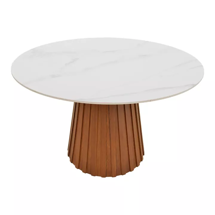 Dining table Franzel pakoworld sintered stone in marble look-mdf in natural shade D120x75cm