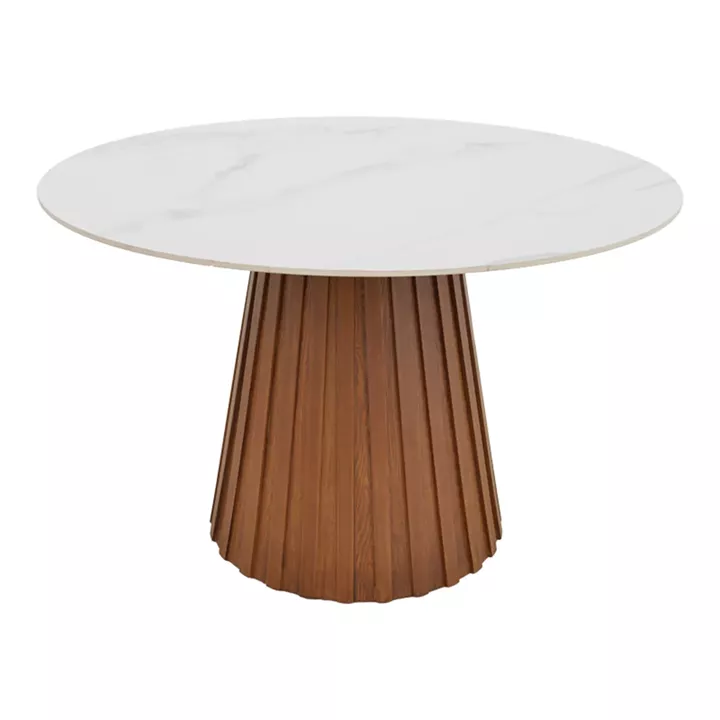 Dining table Franzel pakoworld sintered stone in marble look-mdf in natural shade D120x75cm