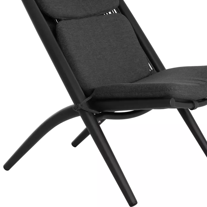 LOUNGER RELAX REMUS HM6642.01 ALUMINUM IN CHARCOAL--OLEFIN ROPE IN CHARCOAL 63x87x94Hcm.