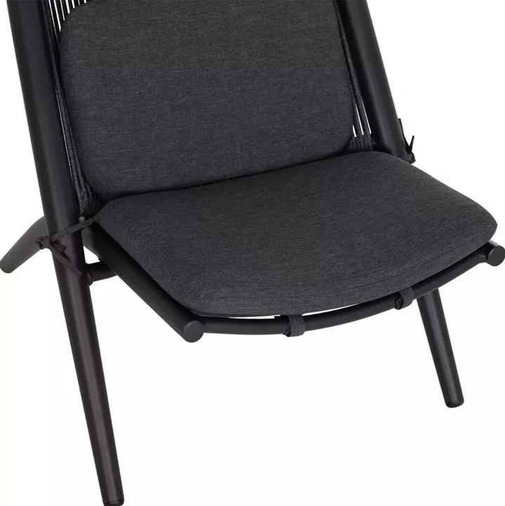LOUNGER RELAX REMUS HM6642.01 ALUMINUM IN CHARCOAL--OLEFIN ROPE IN CHARCOAL 63x87x94Hcm.