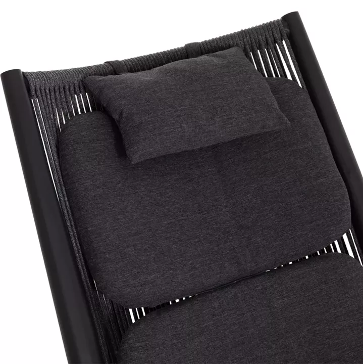 LOUNGER RELAX REMUS HM6642.01 ALUMINUM IN CHARCOAL--OLEFIN ROPE IN CHARCOAL 63x87x94Hcm.