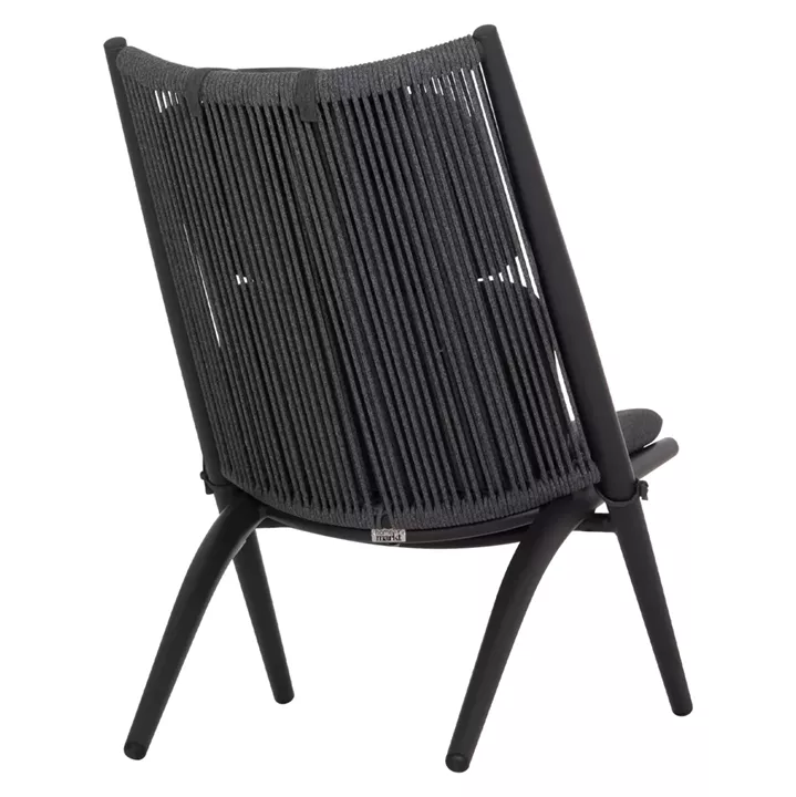 LOUNGER RELAX REMUS HM6642.01 ALUMINUM IN CHARCOAL--OLEFIN ROPE IN CHARCOAL 63x87x94Hcm.
