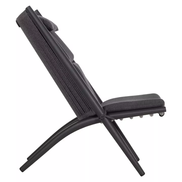 LOUNGER RELAX REMUS HM6642.01 ALUMINUM IN CHARCOAL--OLEFIN ROPE IN CHARCOAL 63x87x94Hcm.