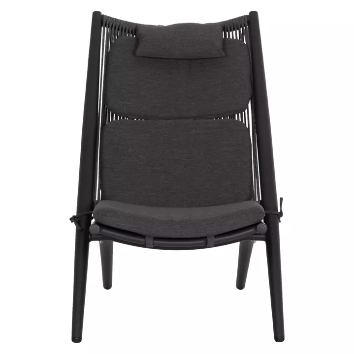LOUNGER RELAX REMUS HM6642.01 ALUMINUM IN CHARCOAL--OLEFIN ROPE IN CHARCOAL 63x87x94Hcm.