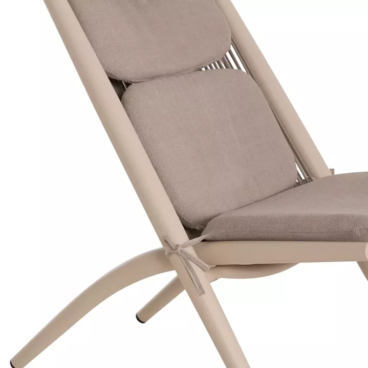 LOUNGER RELAX REMUS HM6642.04 ALUMINUM IN CHAMPAGNE--OLEFIN ROPE IN BEIGE 63x87x94Hcm.