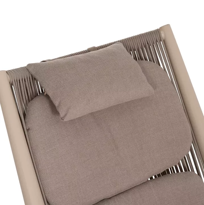 LOUNGER RELAX REMUS HM6642.04 ALUMINUM IN CHAMPAGNE--OLEFIN ROPE IN BEIGE 63x87x94Hcm.