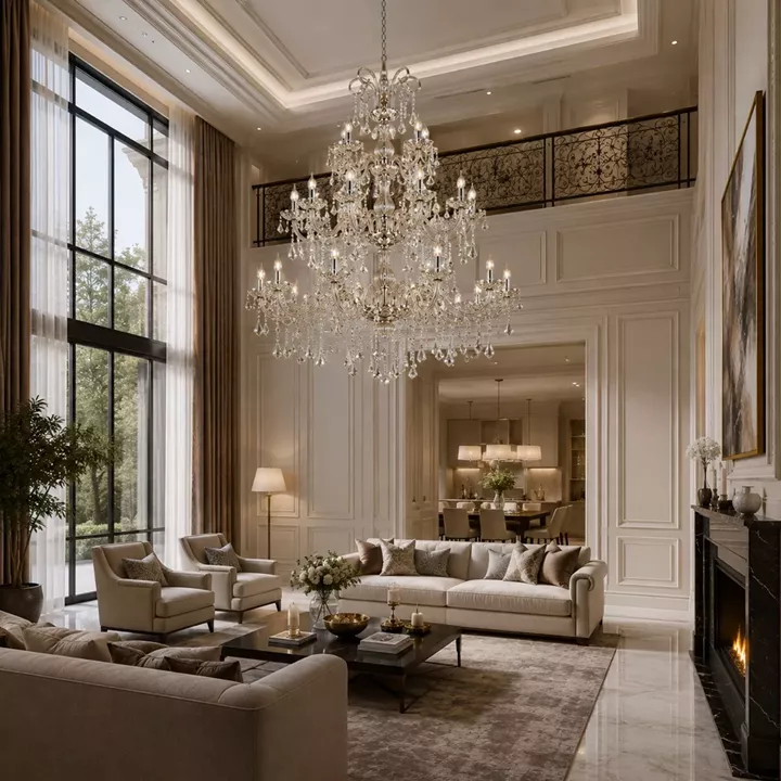 Artekko Chandelier Helios Πολυέλαιος 24φωτος Ε14 με Σαμπανιζέ Κρύσταλλα (100x100x180)cm