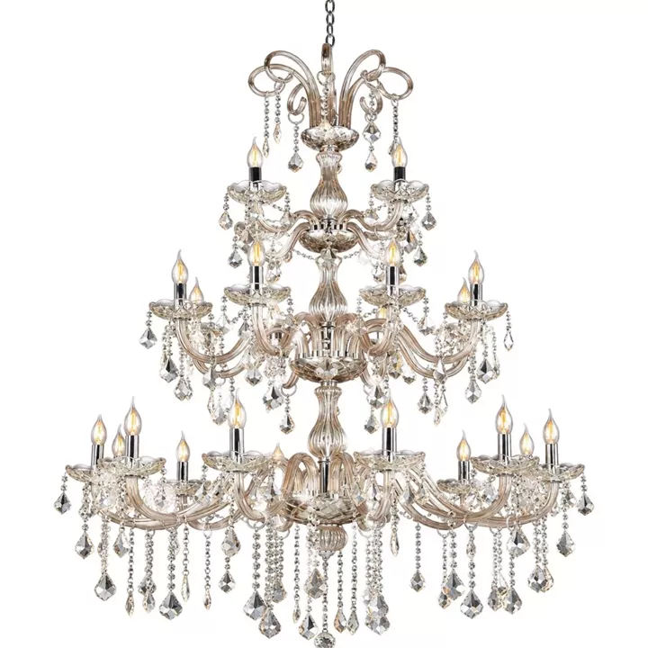 Artekko Chandelier Helios Πολυέλαιος 24φωτος Ε14 με Σαμπανιζέ Κρύσταλλα (100x100x180)cm
