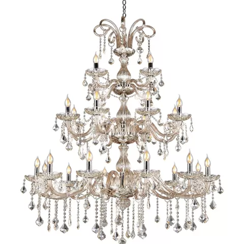 Artekko Chandelier Helios Πολυέλαιος 24φωτος Ε14 με Σαμπανιζέ Κρύσταλλα (100x100x180)cm