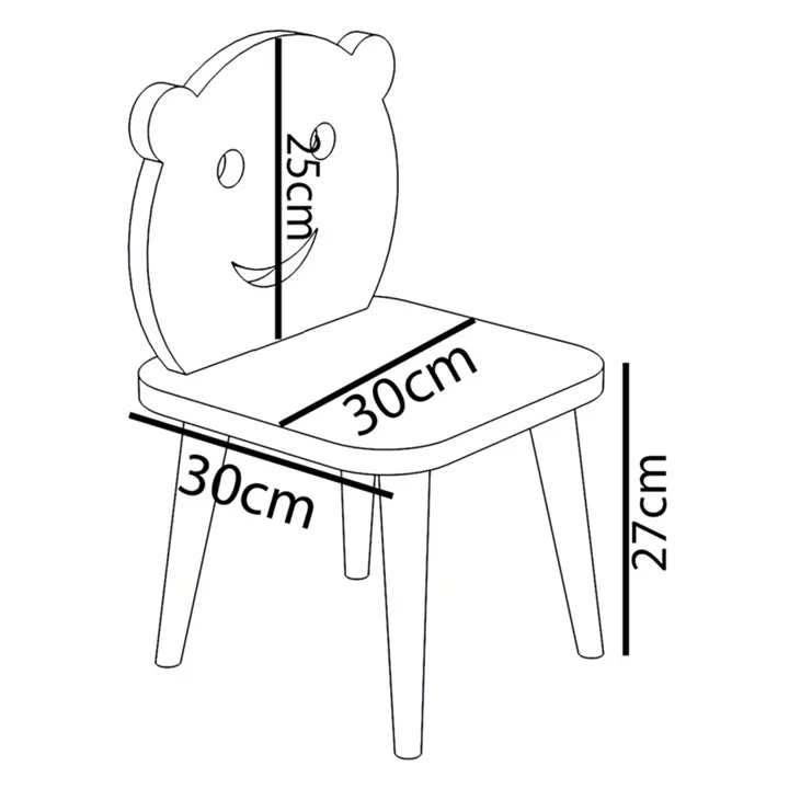 Jerry pakoworld children's chair pink-natural 30x30x52cm
