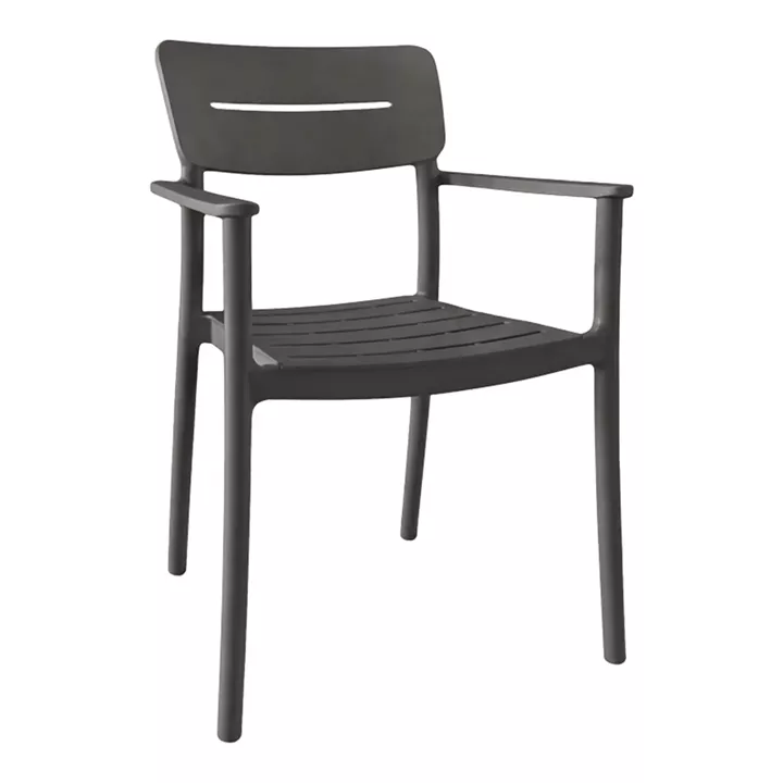 Armchair Pilma pakoworld anthracite PP 57x54x82cm