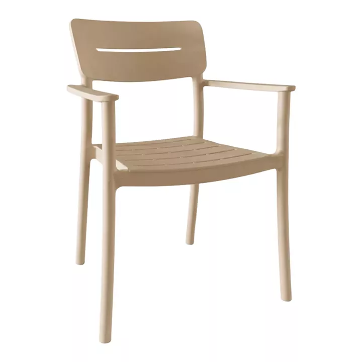 Armchair Pilma pakoworld cappuccino PP 57x54x82cm