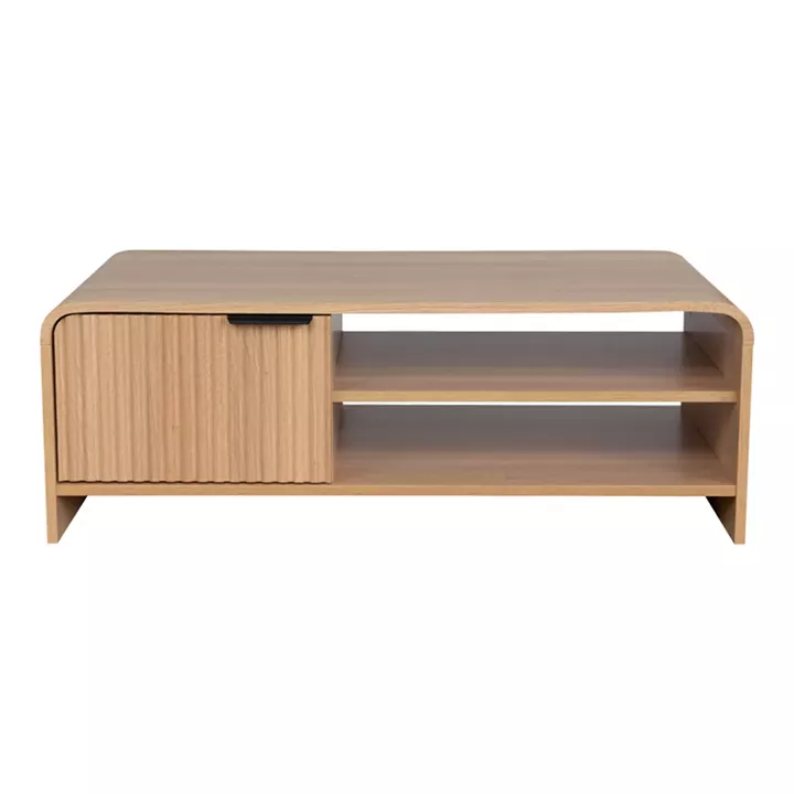 Τραπέζι σαλονιού Kelba pakoworld mdf σε φυσική απόχρωση 100x50x35,5εκ