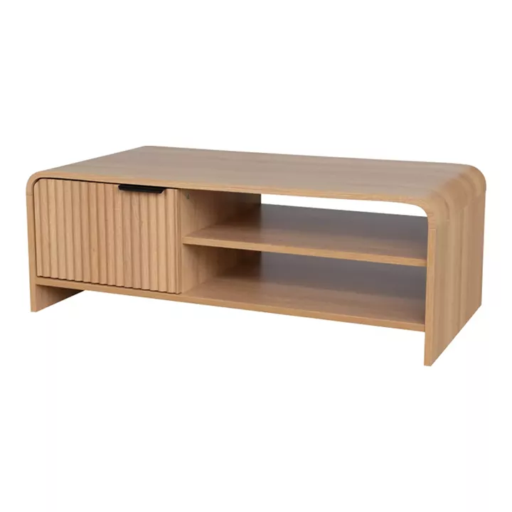 Τραπέζι σαλονιού Kelba pakoworld mdf σε φυσική απόχρωση 100x50x35,5εκ