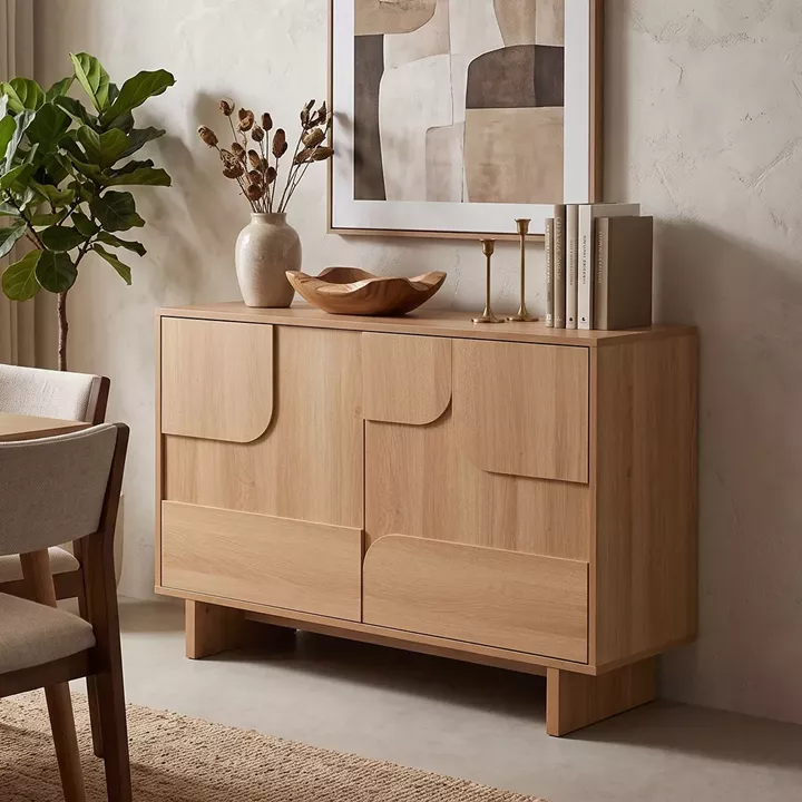 Μπουφές Jenfia pakoworld mdf σε φυσική απόχρωση 101,2x39x75,5εκ