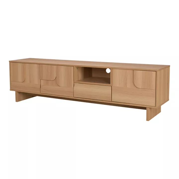 Έπιπλο τηλεόρασης Jenfia pakoworld mdf σε φυσική απόχρωση 180x39x45,5εκ