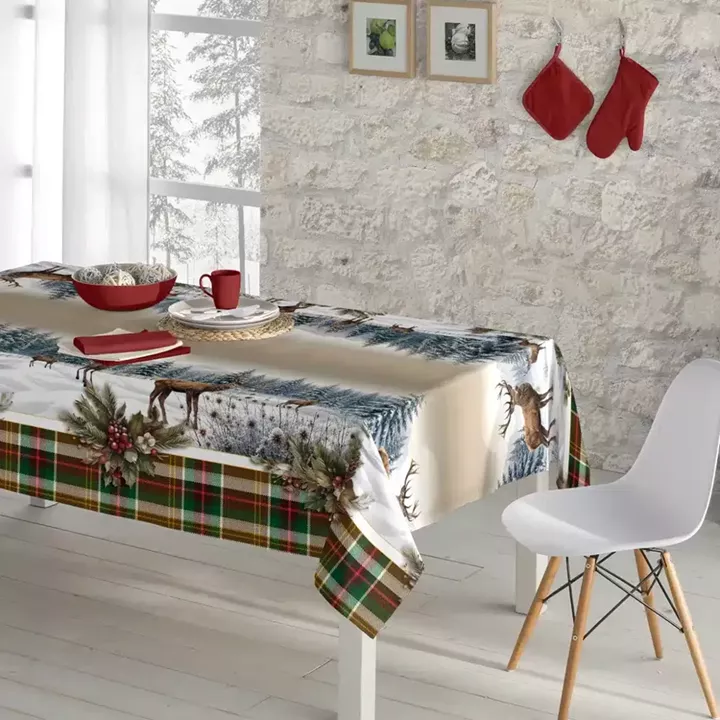 Τραπεζομάντηλο Χριστουγεννιάτικο XmasCheck 140 x 260