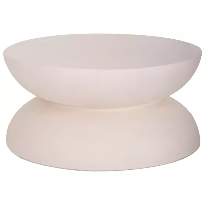 COFFEE TABLE ROUND ANNA HM18158.02 FIBER CEMENT IN WHITE--Φ92x44.5Hcm.