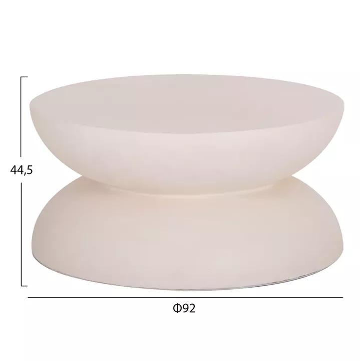 COFFEE TABLE ROUND ANNA HM18158.02 FIBER CEMENT IN WHITE--Φ92x44.5Hcm.