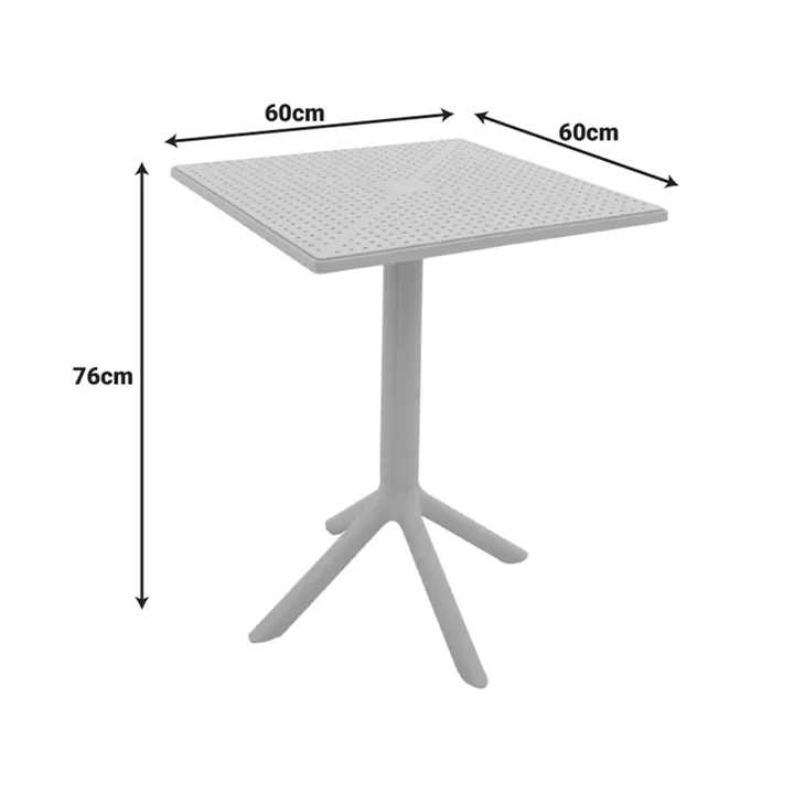Groovy table pakoworld pp perforated anthraicte 60x60x76cm