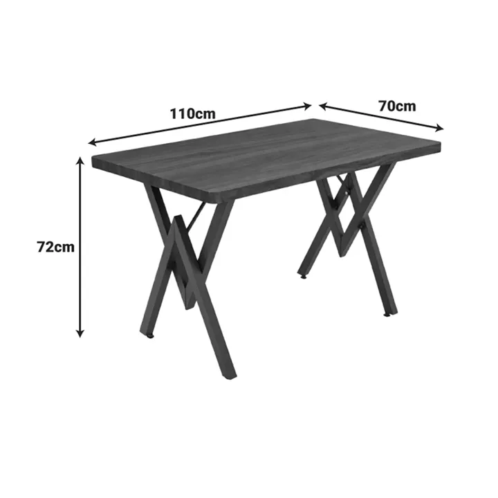Τραπέζι Vertex pakoworld μαύρο μαρμάρου και μέταλλο 110x70x72εκ