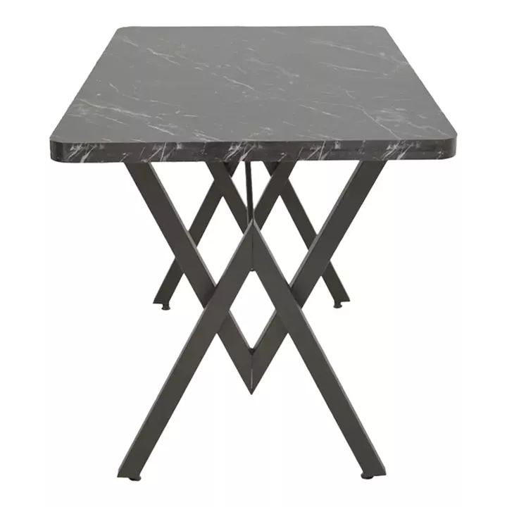 Τραπέζι Vertex pakoworld μαύρο μαρμάρου και μέταλλο 110x70x72εκ