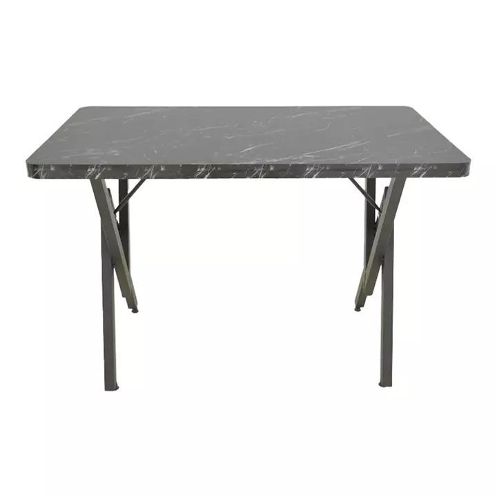 Τραπέζι Vertex pakoworld μαύρο μαρμάρου και μέταλλο 110x70x72εκ