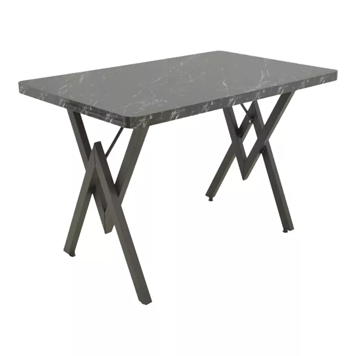 Τραπέζι Vertex pakoworld μαύρο μαρμάρου και μέταλλο 110x70x72εκ