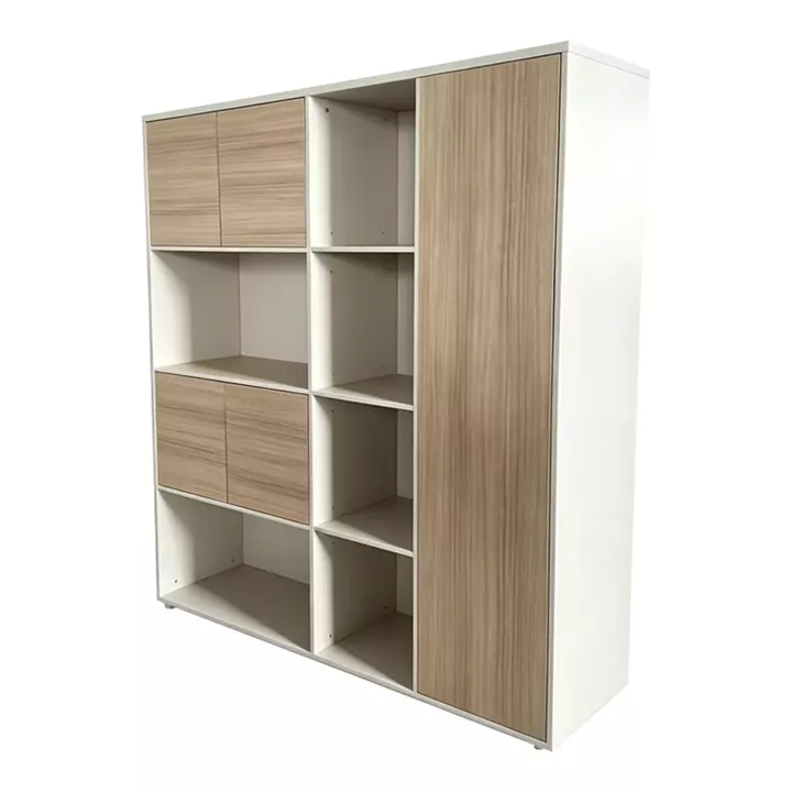 Βιβλιοθήκη γραφείου Chidi pakoworld σε oak-μπεζ απόχρωση 160x40x200εκ