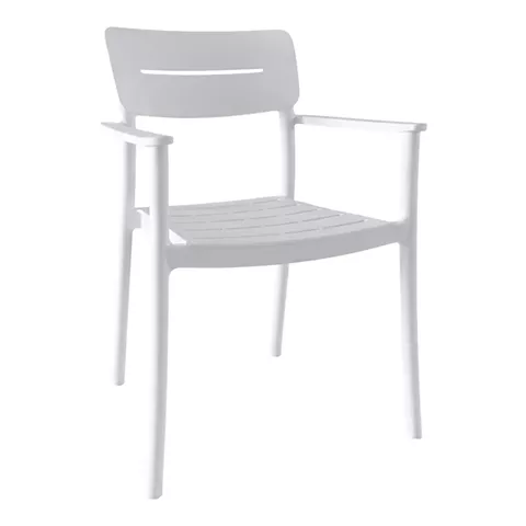 Πολυθρόνα Pilma pakoworld λευκό PP 57x54x82εκ