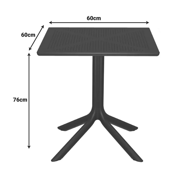 Dining table Groovy Zoi pakoworld 3 pcs cappuccino PP 60x60x76cm