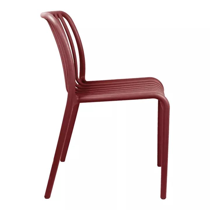Καρέκλα Zoi pakoworld στοιβαζόμενη terracotta PP 42x58x79εκ