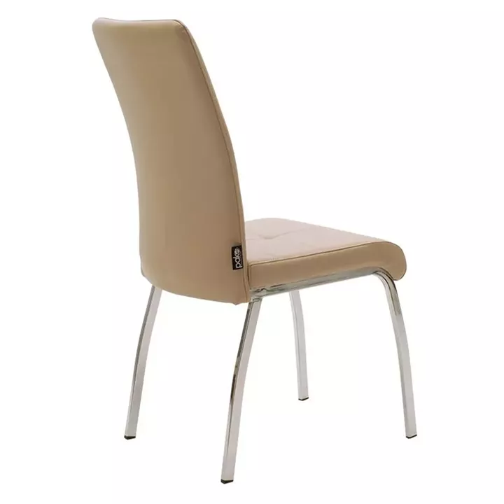 Dining Room with Ariadne Mocha Chairs and Antoro Glass Table Φ100x75cm Set of 5pcs