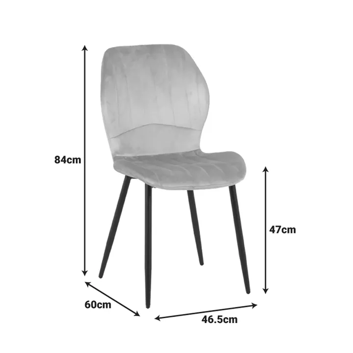 Dining Room with Jelour Grey Chairs and Antoro Glass Table D100x75 Set of 5pcs