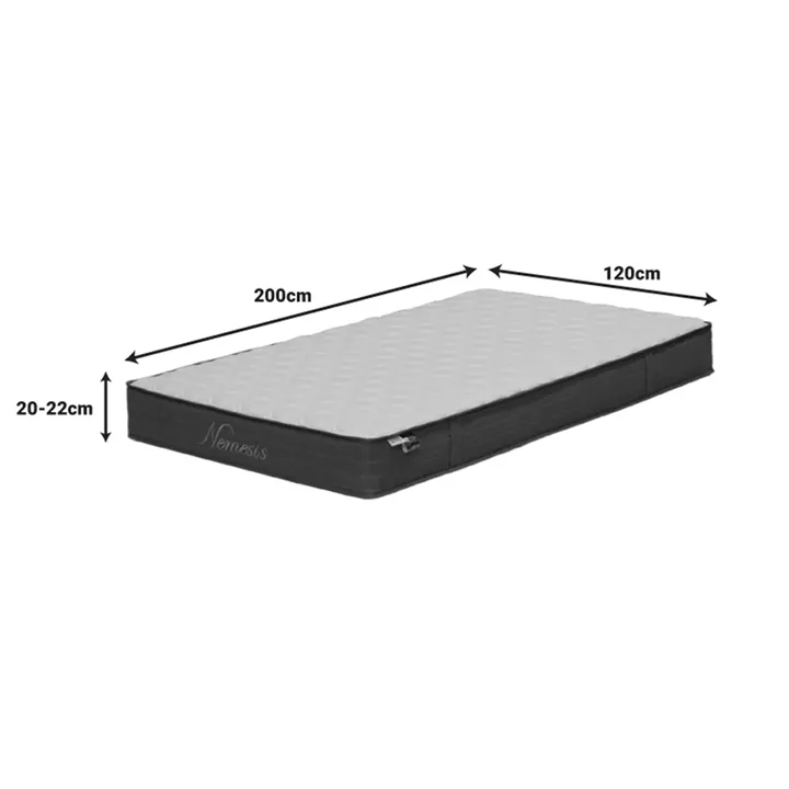 Bed with mattress and storage space Molito-Nemesis pakoworld velvet anthracite 120x200cm