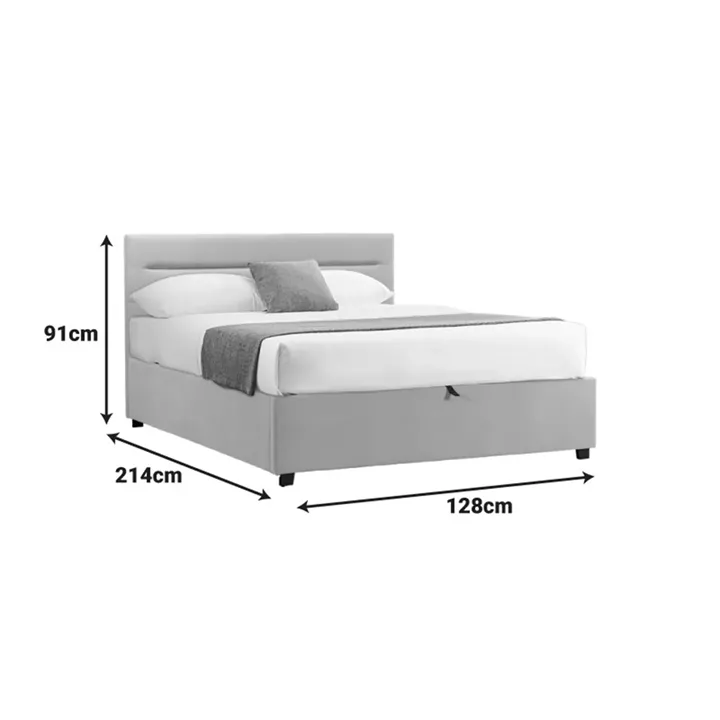 Bed with mattress and storage space Molito-Nemesis pakoworld velvet anthracite 120x200cm