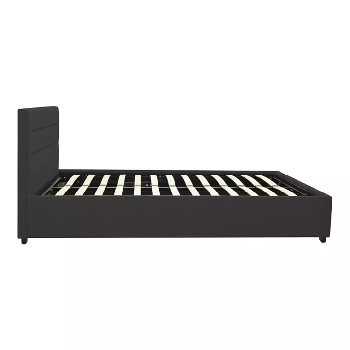 Bed with mattress and storage space Molito-Nemesis pakoworld velvet anthracite 120x200cm