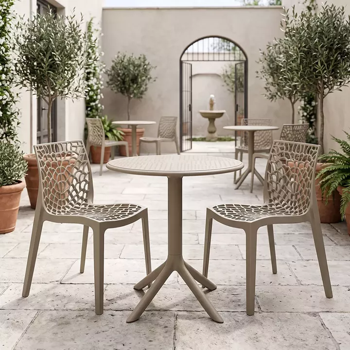 Dining set Mercon Hush pakoworld set 3pcs cappuccino PP Φ60x75cm