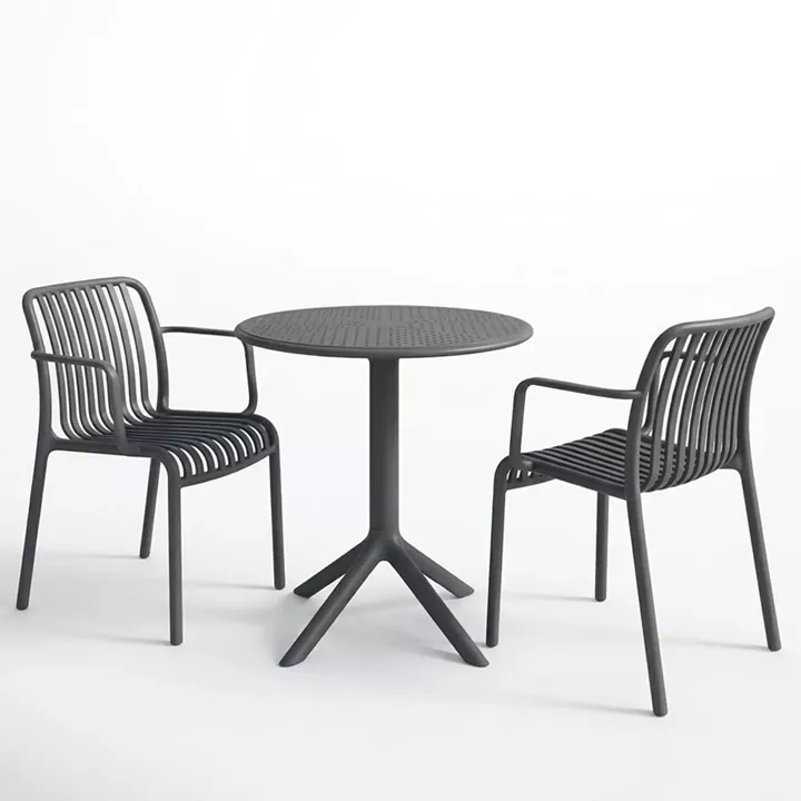 Dining set Mercon Zoi pakoworld set 3pcs anthracite PP Φ60x75cm