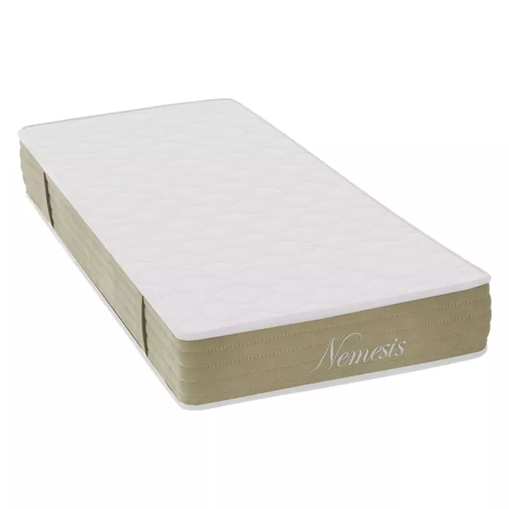 Bed with mattress Nevil-Nemesis pakoworld anthracite fabric with natural color leg 100x200cm