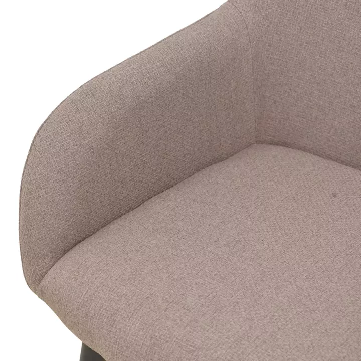 Armchair Telia pakoworld beige fabric-black metal 60x54x85cm