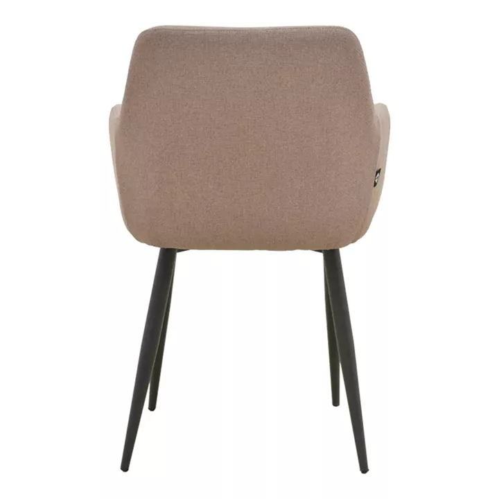 Armchair Telia pakoworld beige fabric-black metal 60x54x85cm