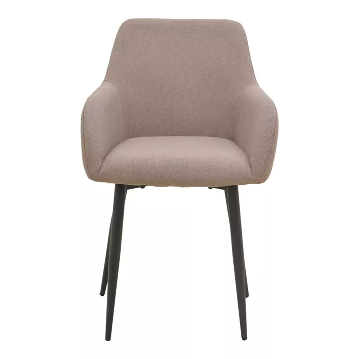 Armchair Telia pakoworld beige fabric-black metal 60x54x85cm