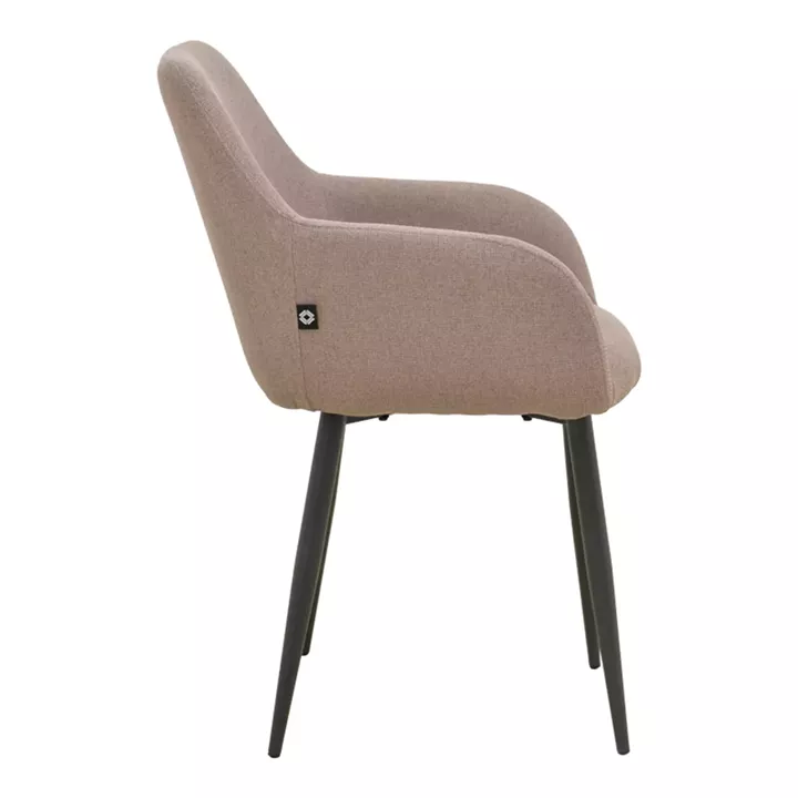 Armchair Telia pakoworld beige fabric-black metal 60x54x85cm