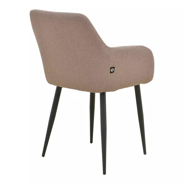 Armchair Telia pakoworld beige fabric-black metal 60x54x85cm